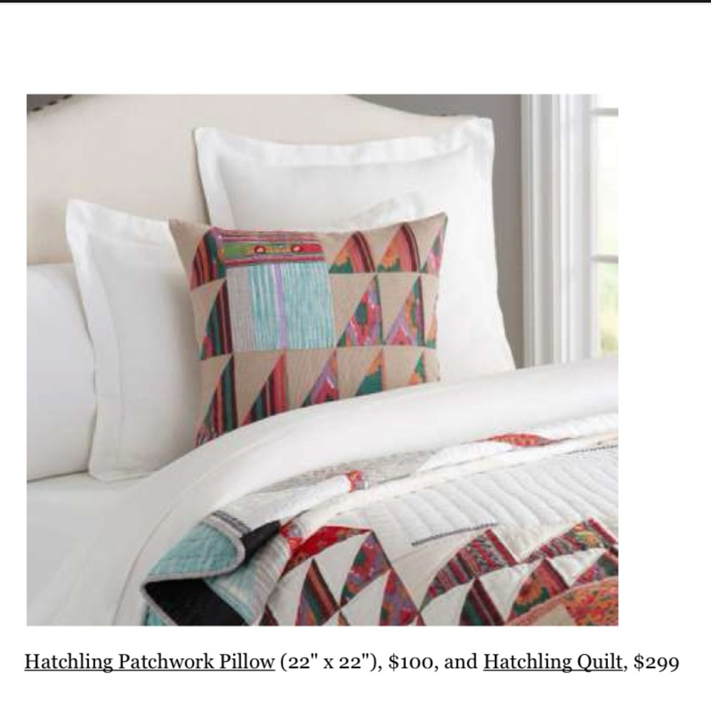 Pottery Barn Vintage Pauline Boyd Counterpane Hatchling Patchwork Quilt Set/3
